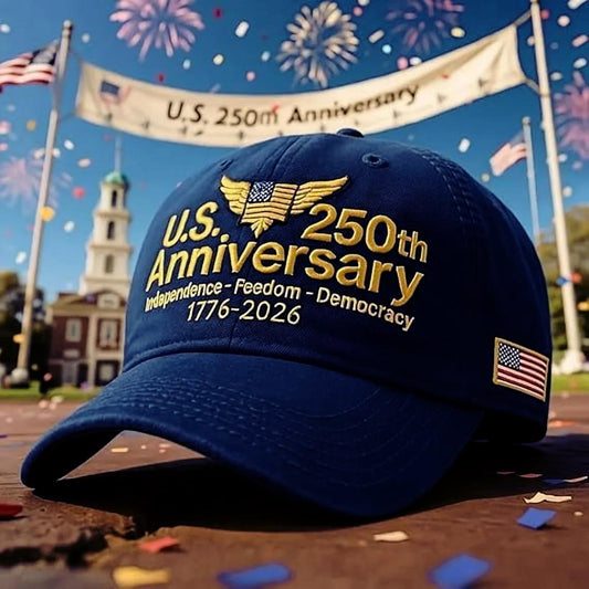 250th Anniversary Embroidered Trucker Hat Us Tribute Retro Cap