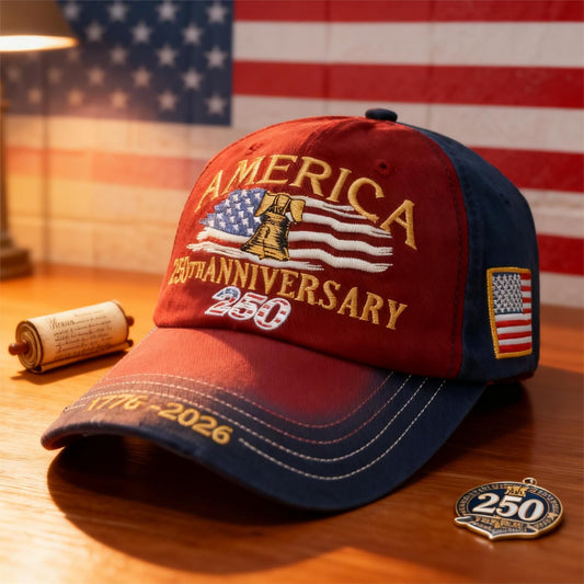 United States 250th Anniversary Red Hat,USA Patriotic Baseball Caps, Adjustable Retro Embroidered Cap for Men Women Gifts