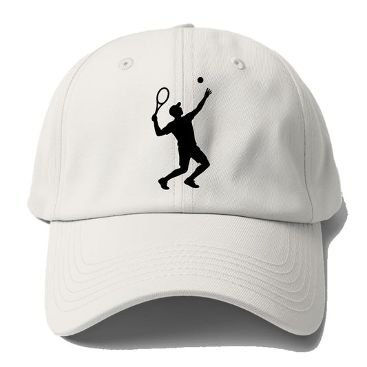Tennis player serving powerful shot - Baseball Cap