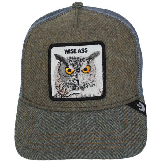 Owl British Plaid Mesh Trucker Snapback Baseball Cap