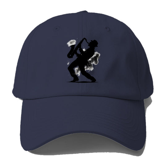 Saxophonist playing jazz in smoky room - Baseball Cap