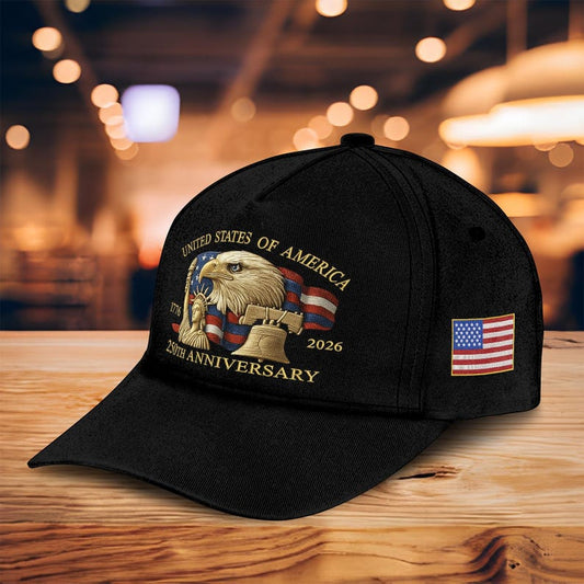 Eagle Liberty United States 250th Anniversary Hat 2026 Adjustable Patriotic Baseball Cap With Bald Eagle For Veterans