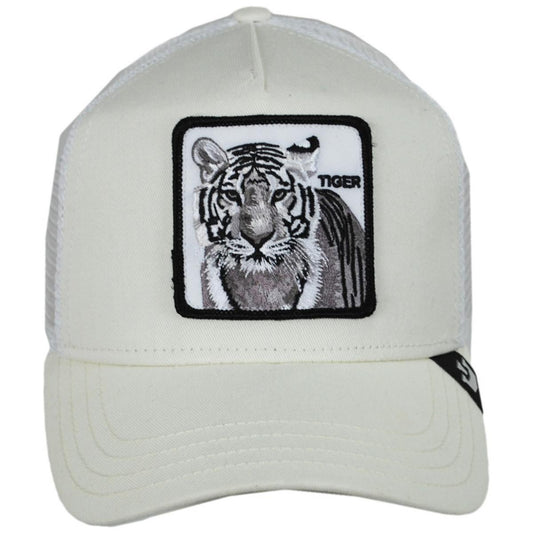 White Tiger Mesh Trucker Snapback Baseball Cap