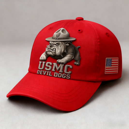 USMC Devil Dog 250th Birthday Printed Casual Cap
