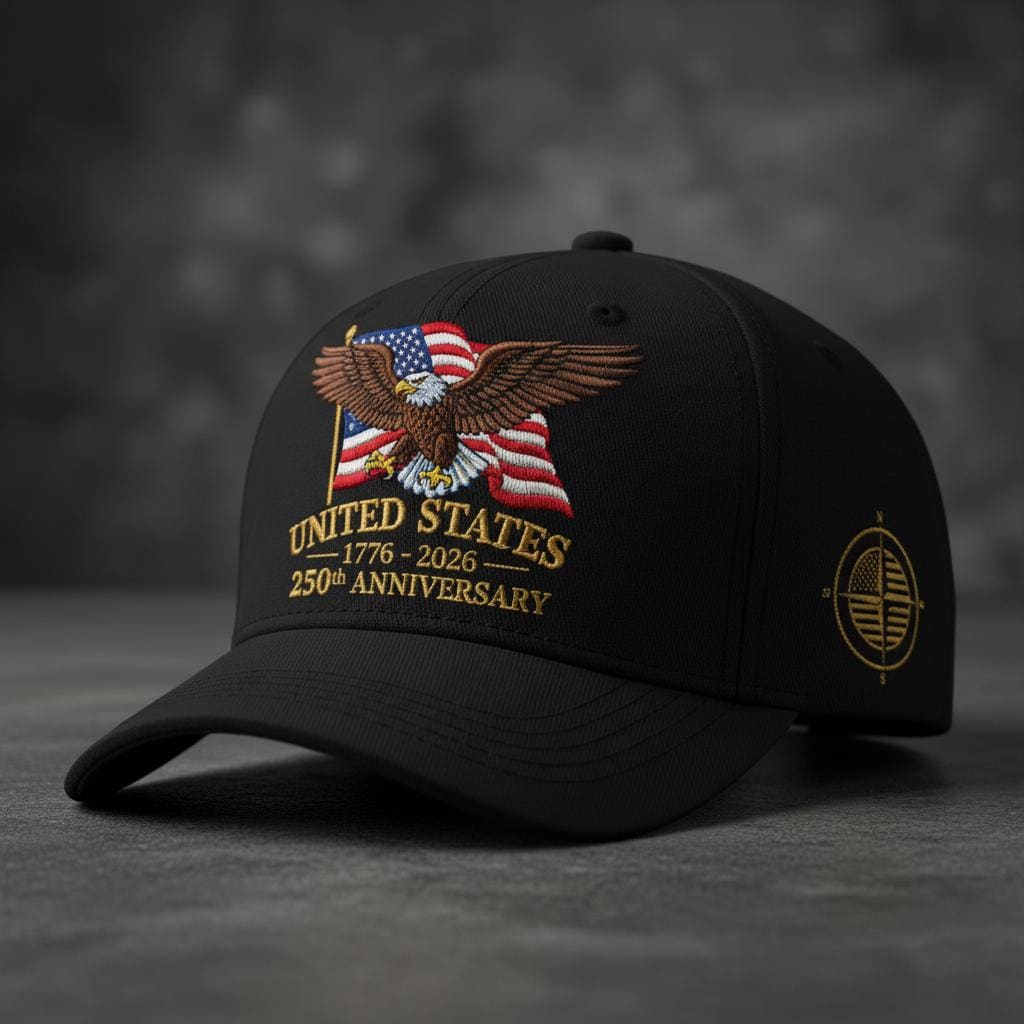250th Anniversary Hat 1776 2026 Usa Embroidered Cap Patriotic Bald Eagle Dad Hat Independence Day Gift