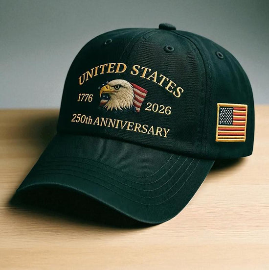 Retro 250th Us Anniversary Hat Embroidered Trucker Cap Patriotic Style