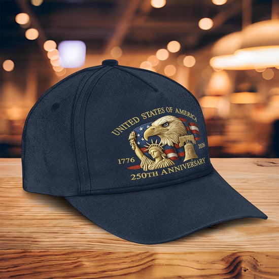 Embroidered Hat United States 250th Anniversary Hat 1776 2026 Print Baseball Cap With Bald Eagle Liberty Bell  Statue Of Liberty