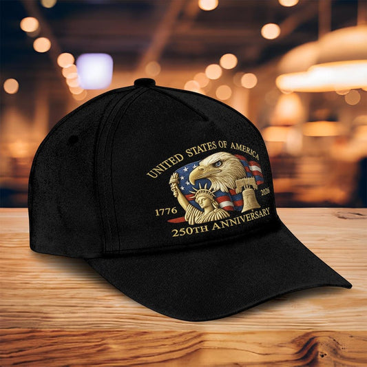 Embroidered Hat United States 250th Anniversary Hat 1776 2026 Print Baseball Cap With Bald Eagle Liberty Bell  Statue Of Liberty