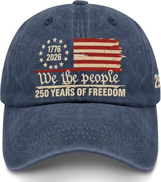Us 250th Anniversary 250 Years Freedoms 1776 2026 Embroidered Baseball Hats Funny