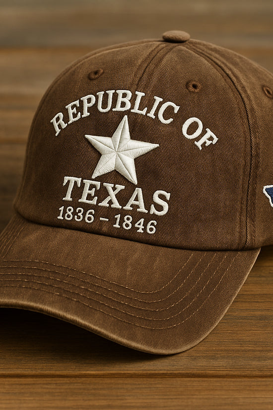 🔥Only a Few Left -Republic of Texas Commemorative Baseball Cap · Vintage Brown