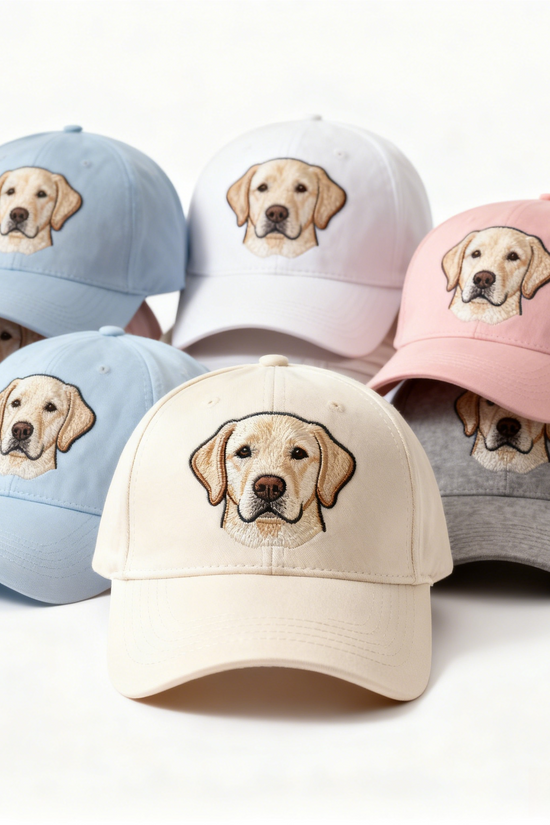 British Countryside Dog Cap - Labrador/Border Collie Embroidered Sun Hat for Dog Lovers