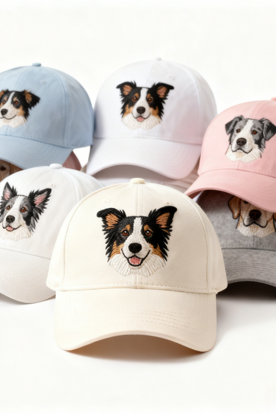 British Countryside Dog Cap - Labrador/Border Collie Embroidered Sun Hat for Dog Lovers