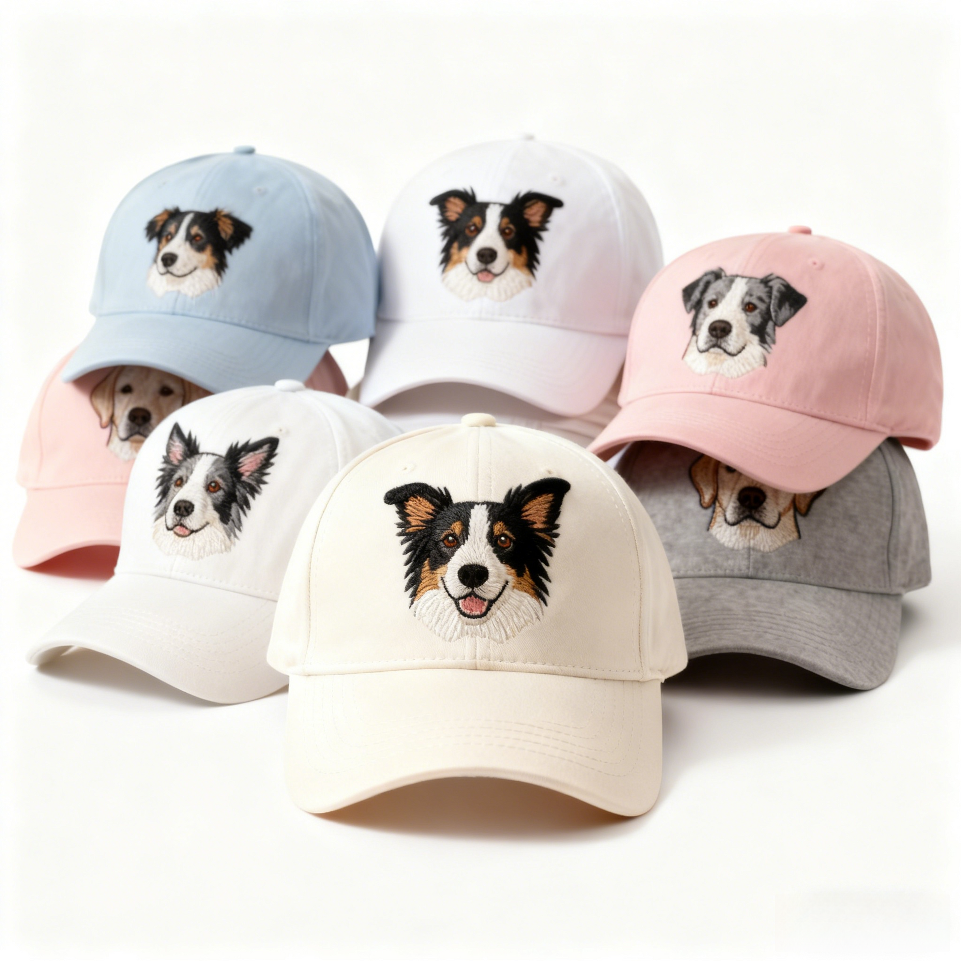 British Countryside Dog Cap - Labrador/Border Collie Embroidered Sun Hat for Dog Lovers