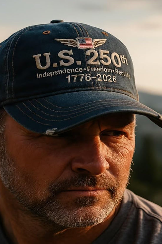 USA 250th Anniversary Hat, Adjustable 250th Anniversary Printed Patriotic Baseball Caps, Tribute Retro Washed Hat