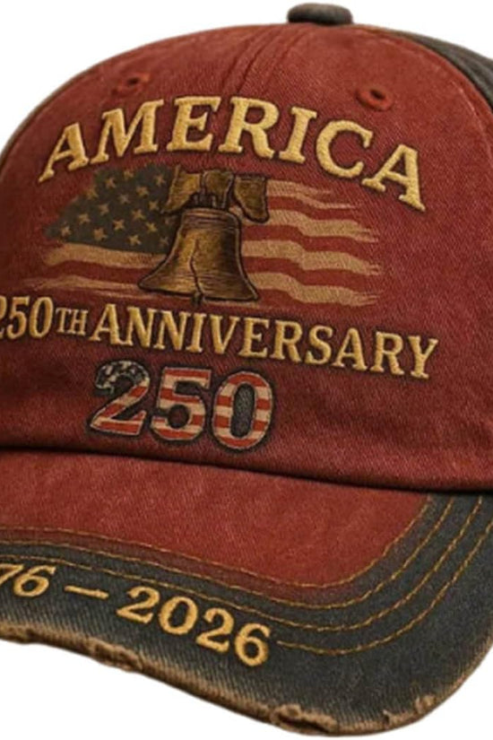 United States 250th Anniversary Red Cap, 250th Patriotic Baseball Cap, Adjustable Retro Embroidered Hat for Men Women Gifts