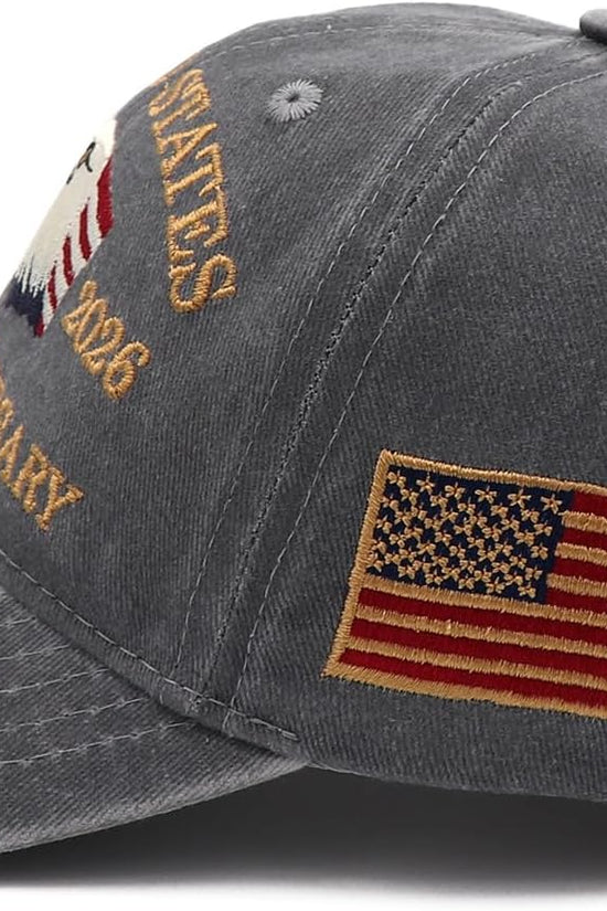 250 Anniversary USA Hat Adjustable America 250th Anniversary Hat 1776-2026 Embroidery Baseball Cap
