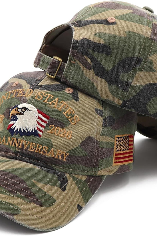 250 Anniversary USA Hat Adjustable America 250th Anniversary Hat 1776-2026 Embroidery Baseball Cap