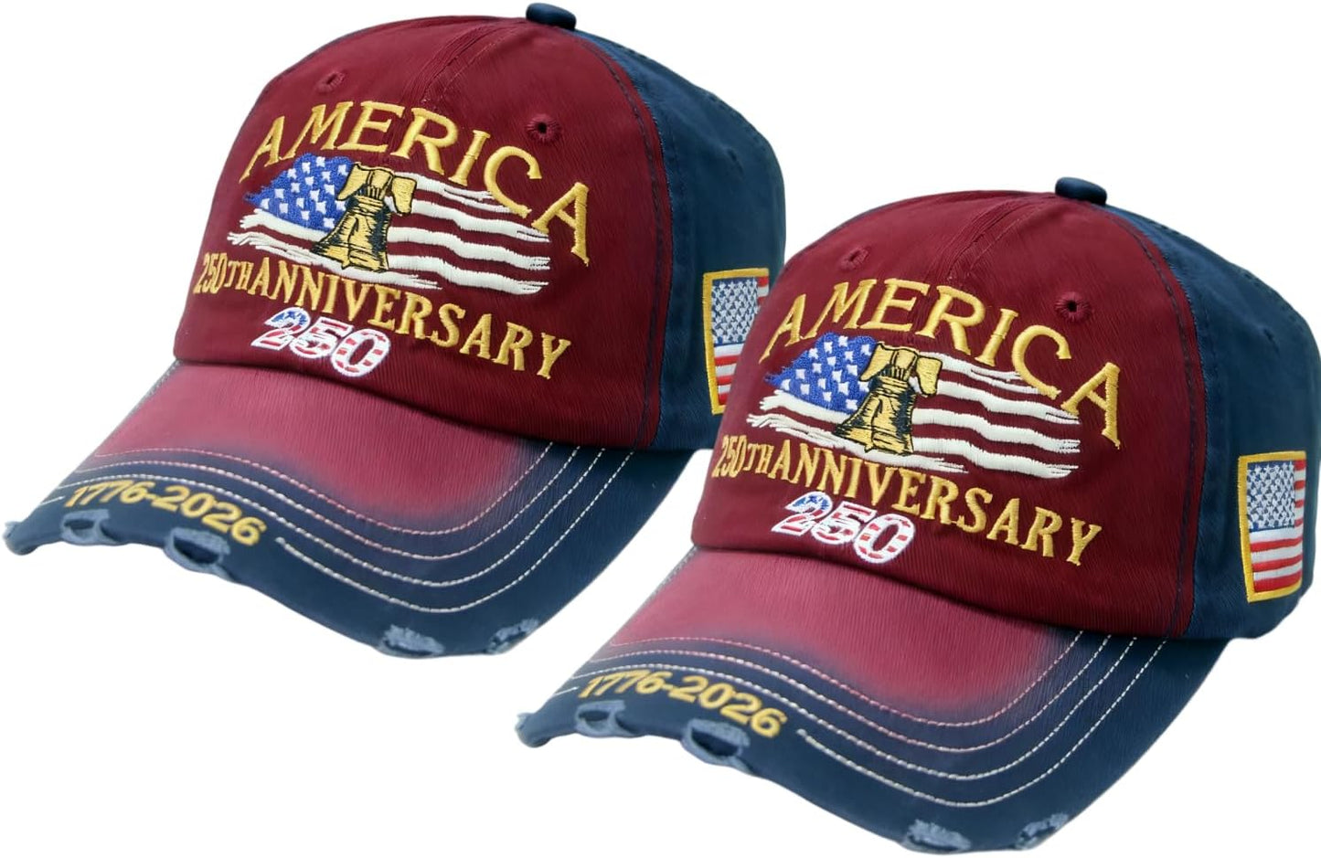 United States 250th Anniversary Red Hat,USA Patriotic Baseball Caps, Adjustable Retro Embroidered Cap for Men Women Gifts