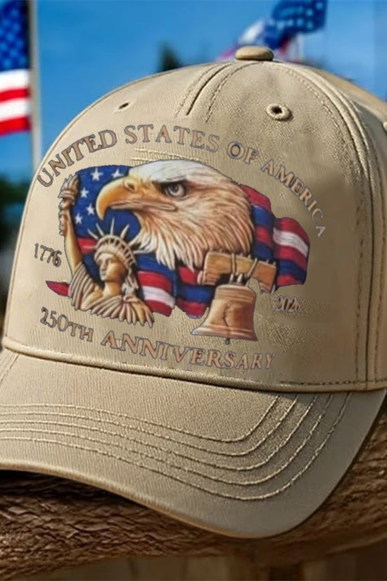 🗽Eagle & Liberty – United States 250th Anniversary Printed Hat🦅(Breathable & Lightweight Comfort & Unisex Fit)