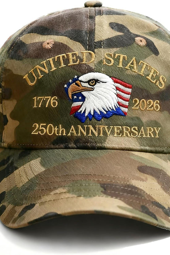 250 Anniversary USA Hat Adjustable America 250th Anniversary Hat 1776-2026 Embroidery Baseball Cap