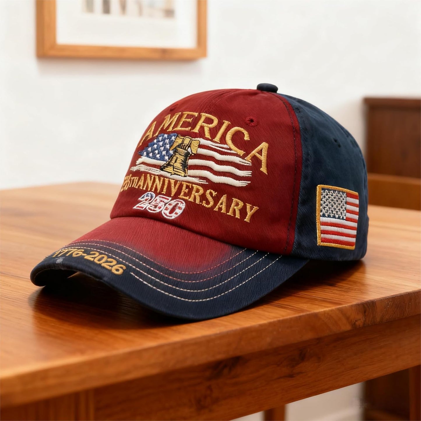 United States 250th Anniversary Red Hat,USA Patriotic Baseball Caps, Adjustable Retro Embroidered Cap for Men Women Gifts