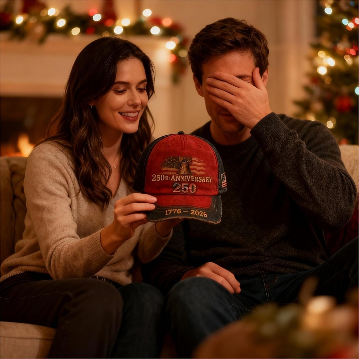 United States 250th Anniversary Red Hat,USA Patriotic Baseball Caps, Adjustable Retro Embroidered Cap for Men Women Gifts