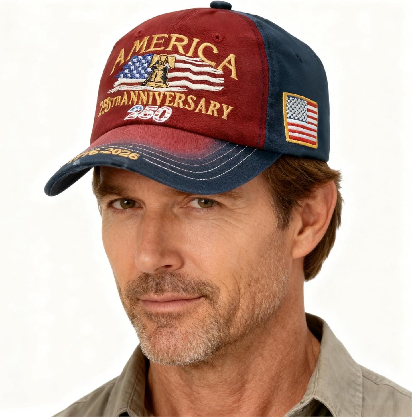 United States 250th Anniversary Red Hat,USA Patriotic Baseball Caps, Adjustable Retro Embroidered Cap for Men Women Gifts