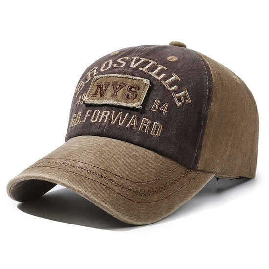 Vintage Washed Cotton Baseball Cap: NYS Embroidered Retro Style for Men & Women