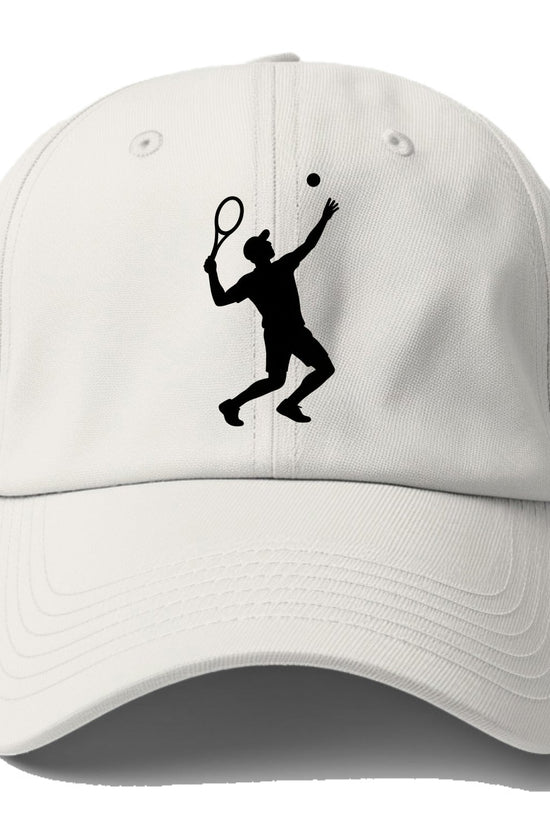 Tennis player serving powerful shot - Baseball Cap