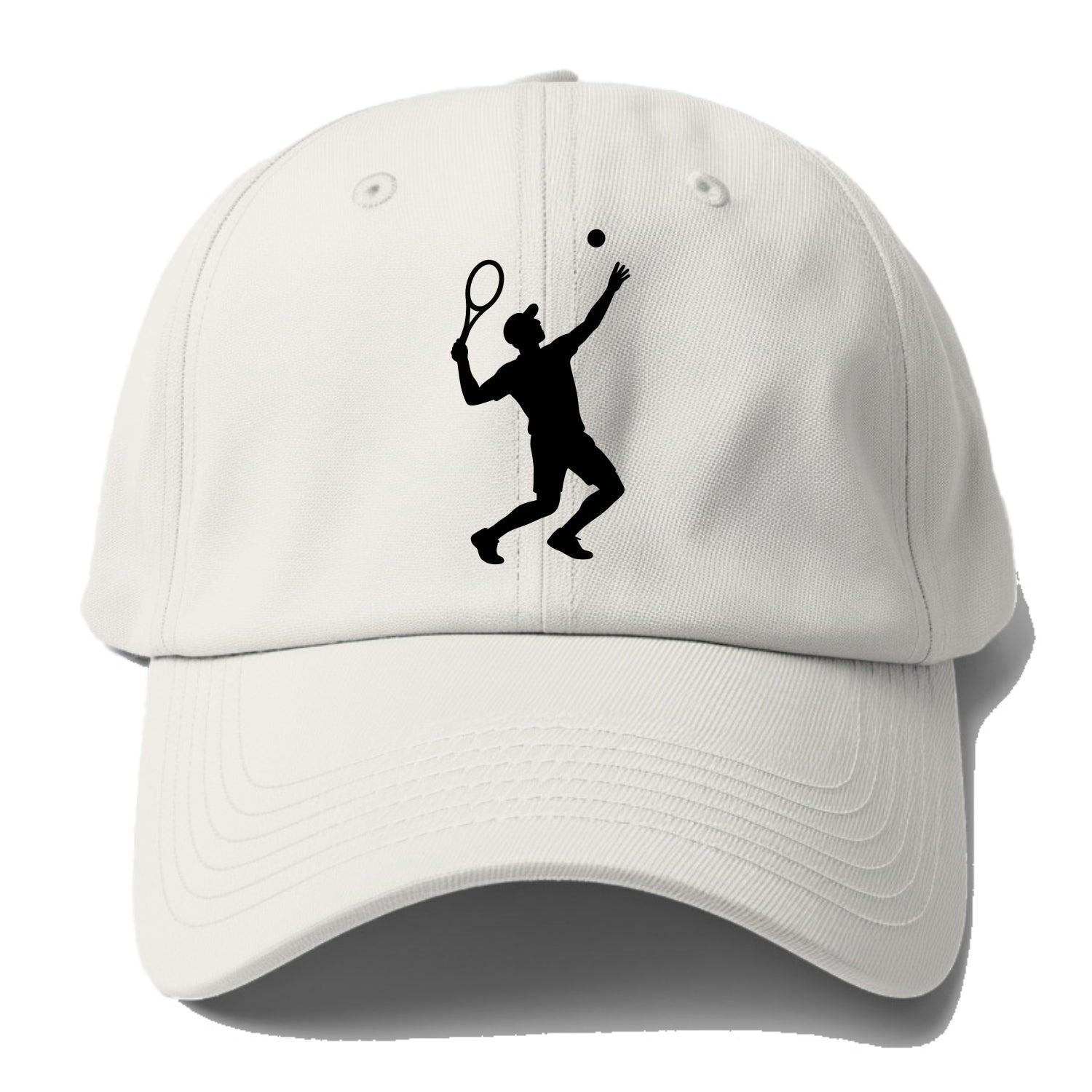 Tennis player serving powerful shot - Baseball Cap