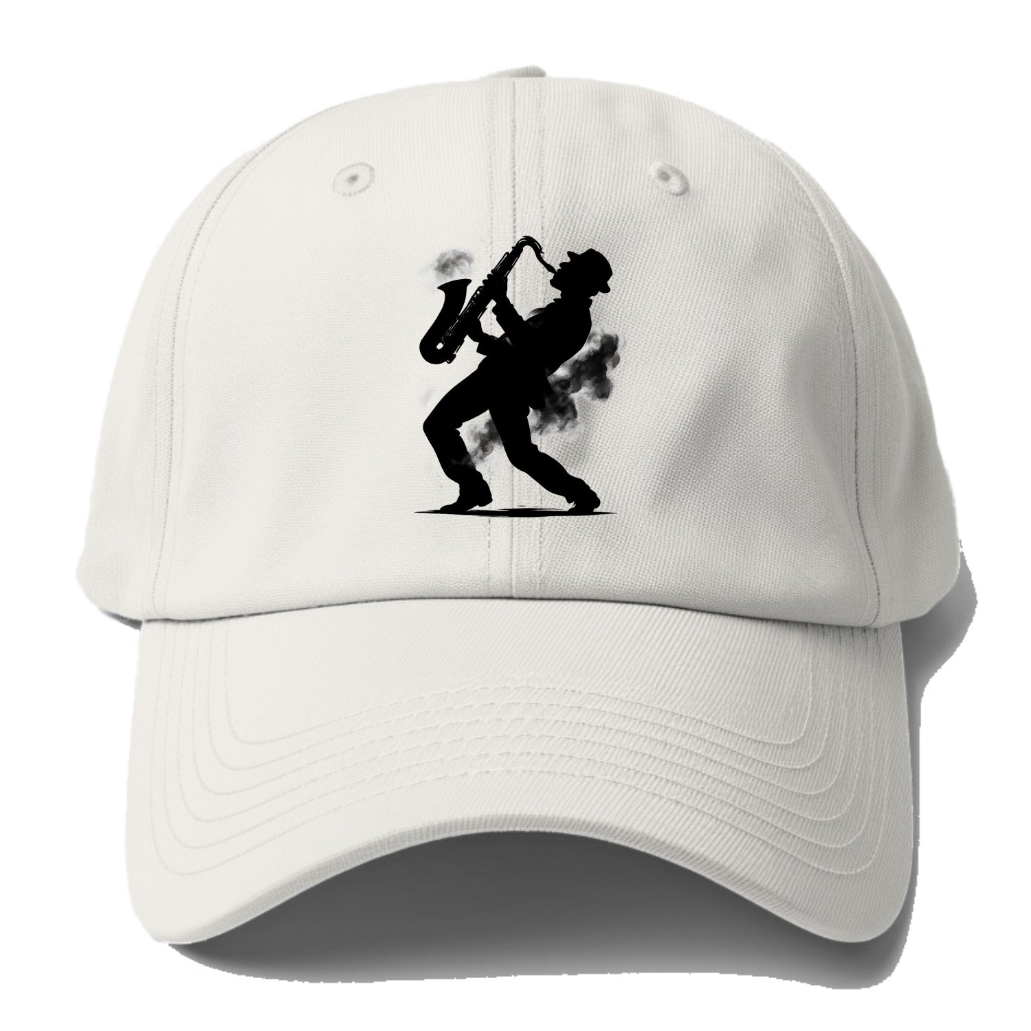 Saxophonist playing jazz in smoky room - Baseball Cap