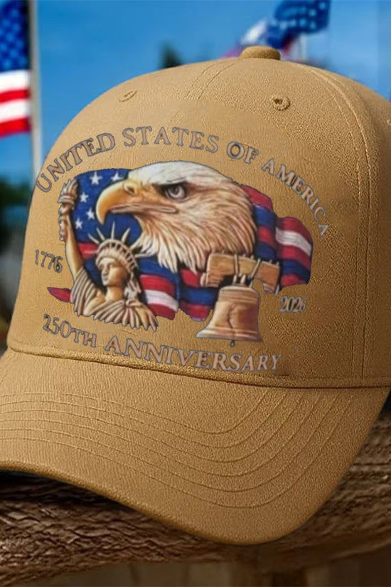 🗽Eagle & Liberty – United States 250th Anniversary Printed Hat🦅(Breathable & Lightweight Comfort & Unisex Fit)