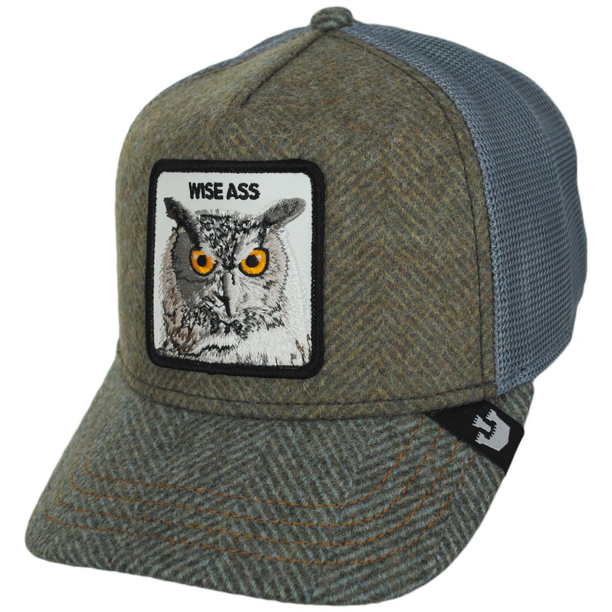 Owl British Plaid Mesh Trucker Snapback Baseball Cap