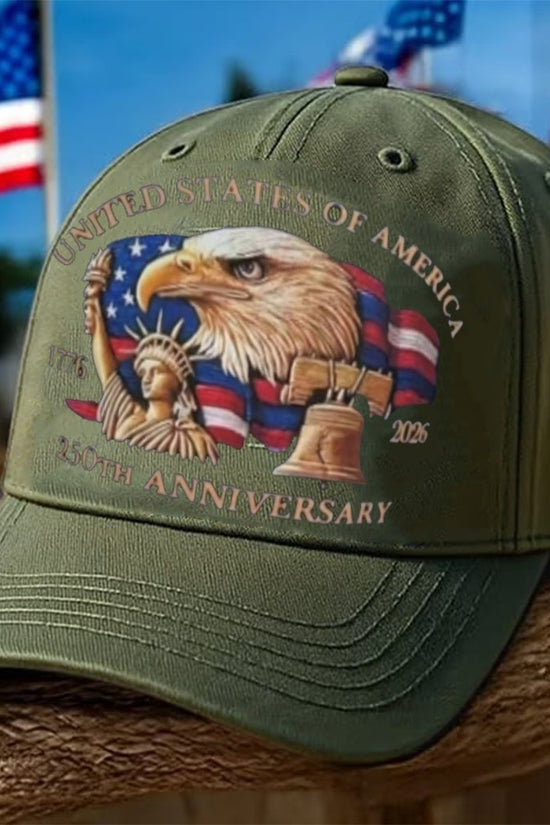 🗽Eagle & Liberty – United States 250th Anniversary Printed Hat🦅(Breathable & Lightweight Comfort & Unisex Fit)