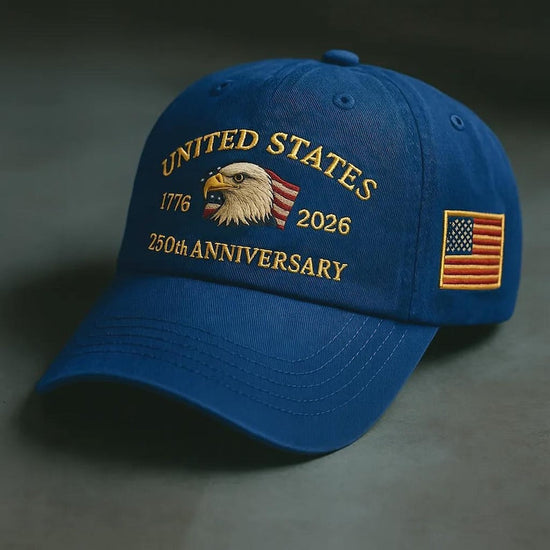 250th Anniversary Embroidered Trucker Hat: U.S. Tribute Retro Cap