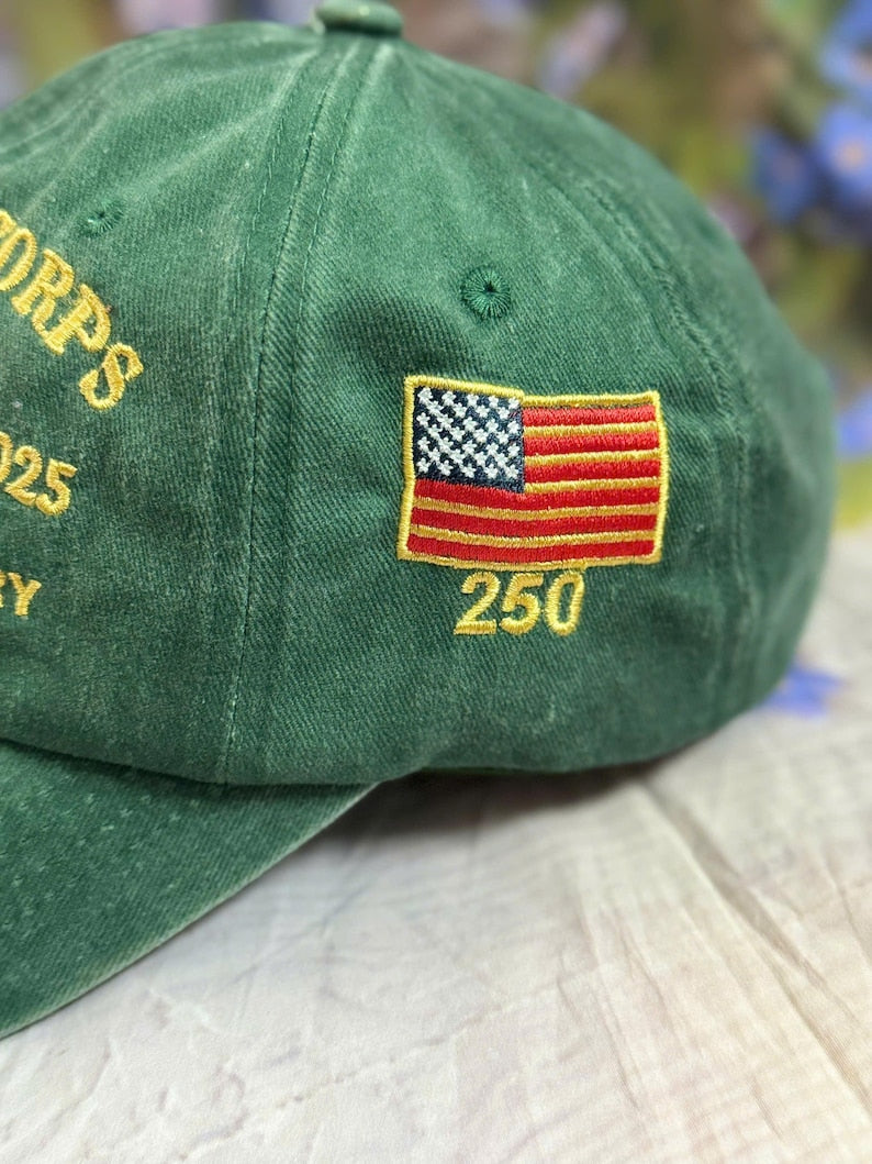 Marine Corps 250th Anniversary Denim Hat: Embroidered Military Cap