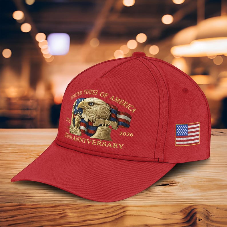 Eagle  Liberty United States 250th Anniversary Hat 2026 Adjustable Patriotic Baseball Cap With Bald Eagle For Veterans
