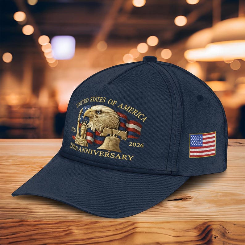 Eagle  Liberty United States 250th Anniversary Hat 2026 Adjustable Patriotic Baseball Cap With Bald Eagle For Veterans