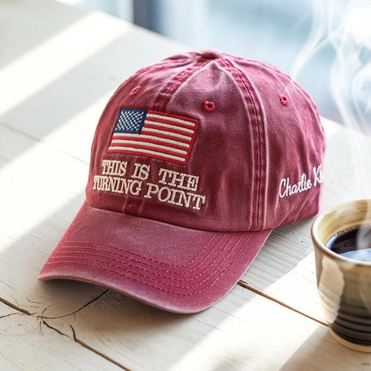 Embroidered Charlie Kirk Hat This Is The Turning Point Quote Hat, Political Statement Hat, Patriotic Protest Hat