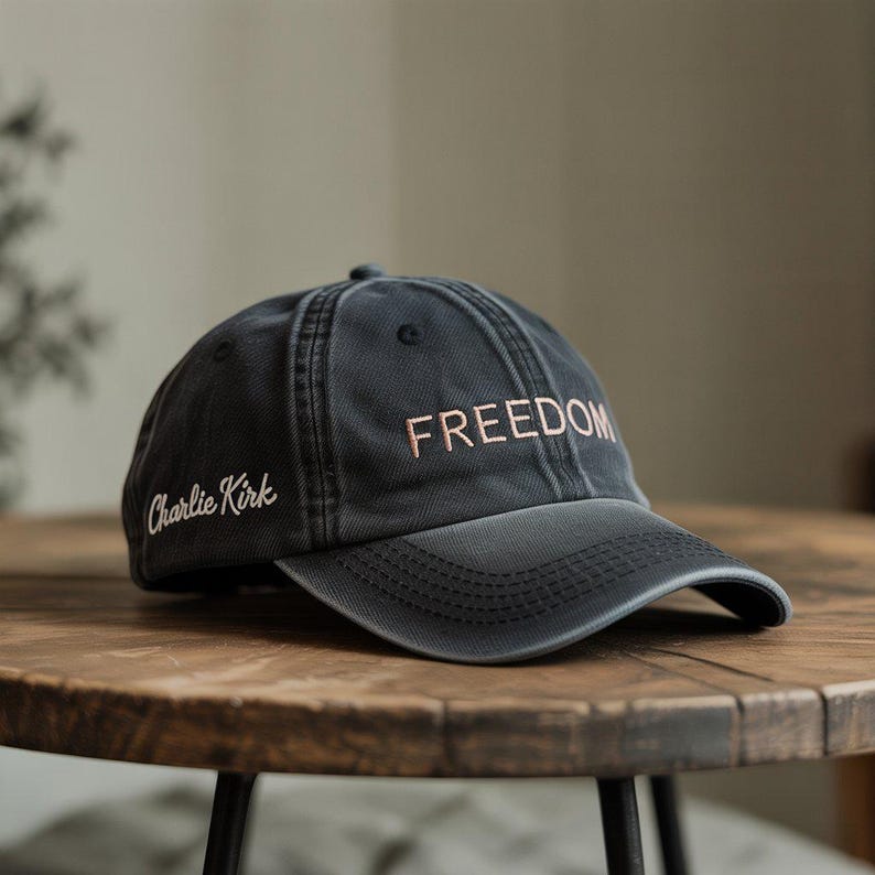 Freedom Charlie Kirk Embroidered Cap, Justice For Charlie Kirk Embroidered Hat, Freedom Cap, Free Speech Baseball Cap
