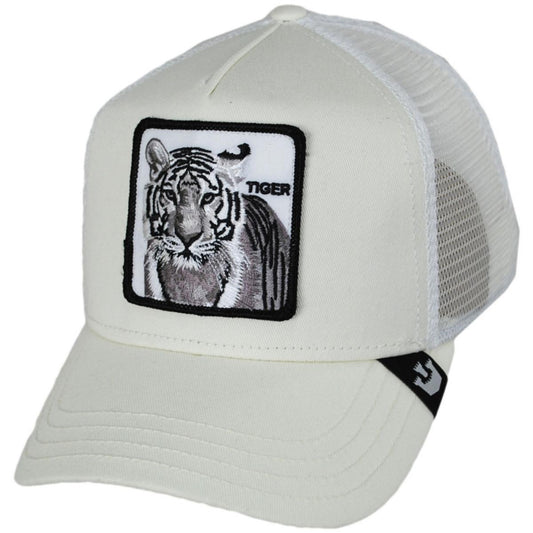 White Tiger Mesh Trucker Snapback Baseball Cap