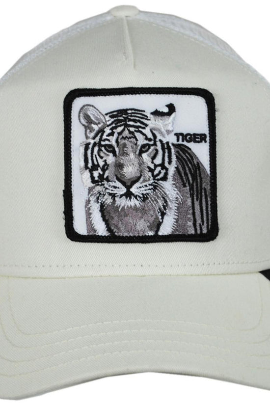 White Tiger Mesh Trucker Snapback Baseball Cap
