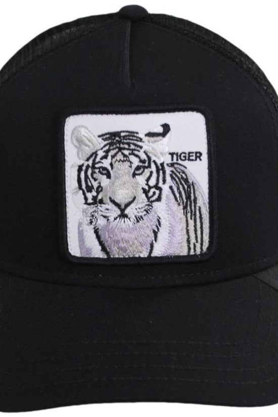 White Tiger Mesh Trucker Snapback Baseball Cap